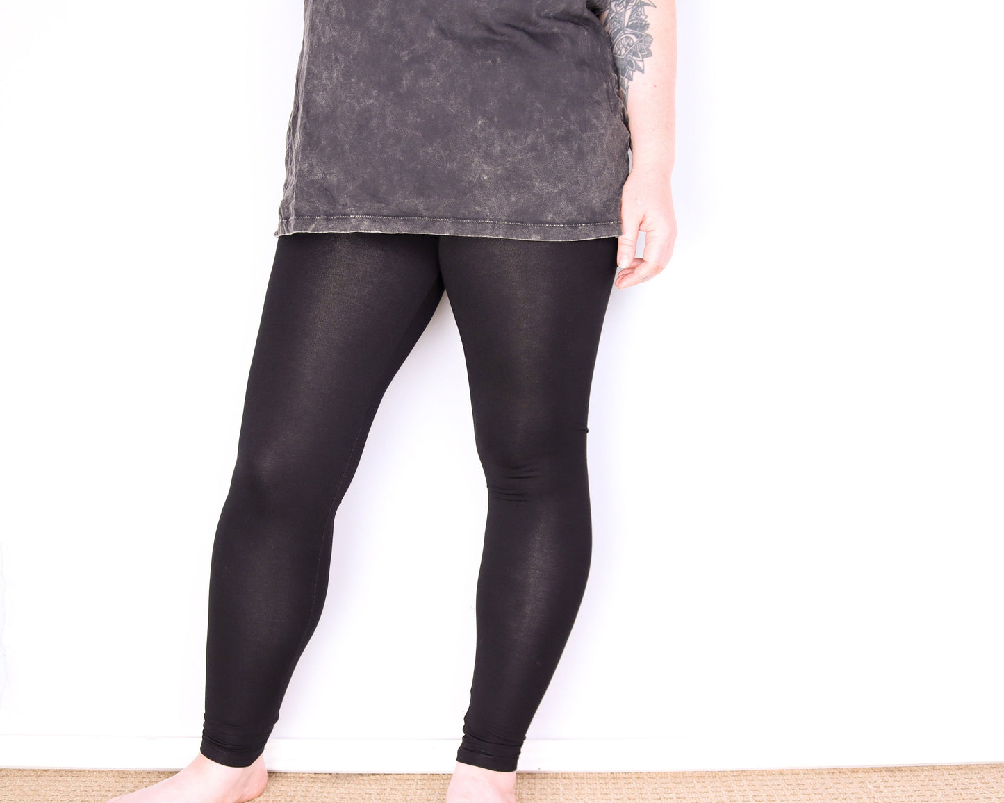 Plain Leggings - Black - Bare Canvas