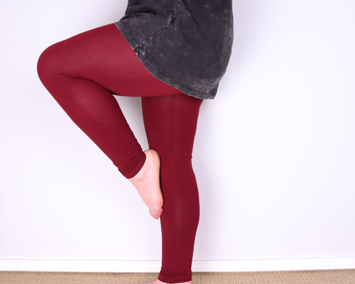 Plain Leggings - Wine Red - Bare Canvas