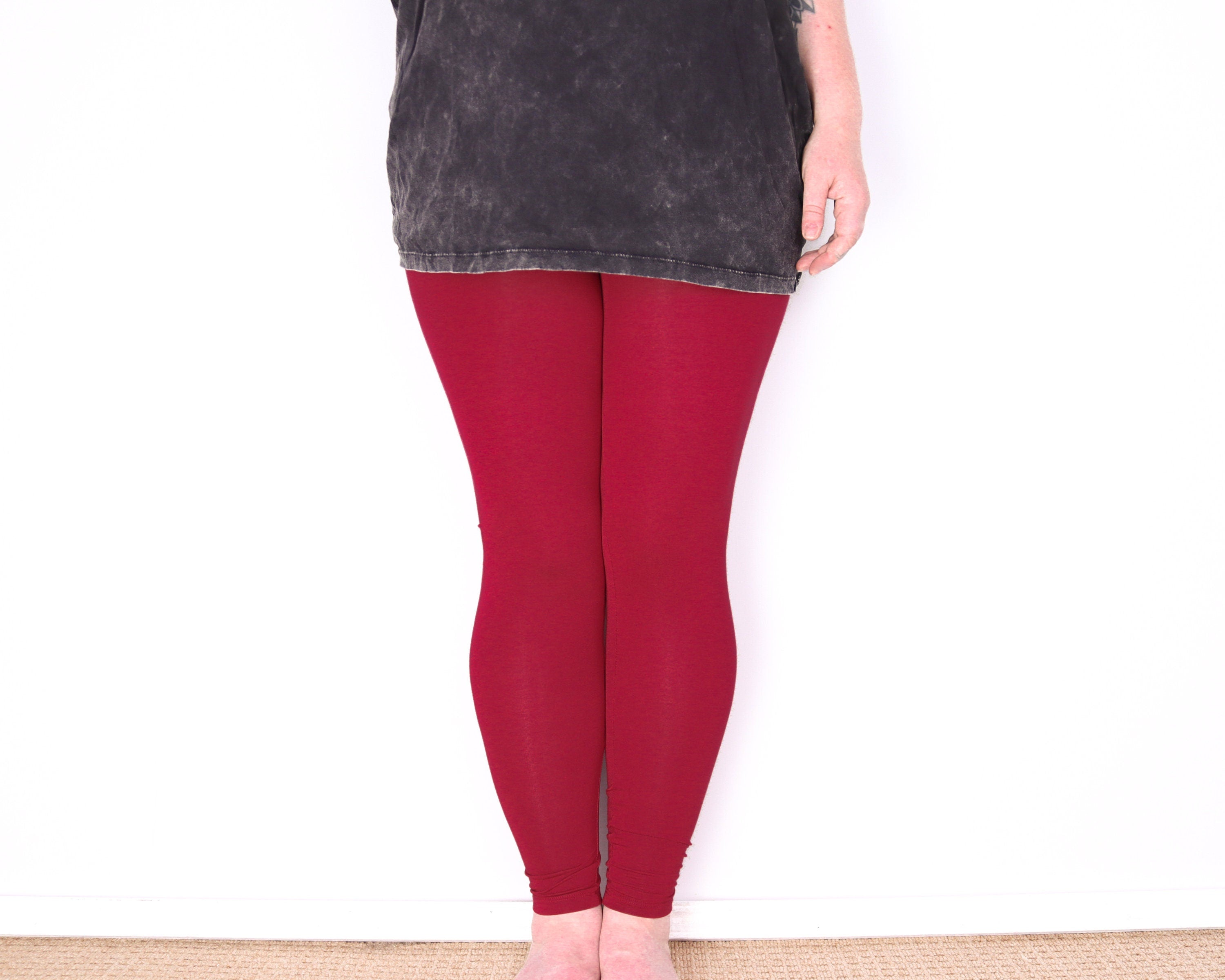 Plain Leggings Ruby Red