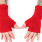 Fleece Lined Knitted Wrist Warmers - Red - Bare Canvas