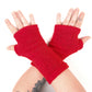 Fleece Lined Knitted Wrist Warmers - Red - Bare Canvas