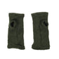 Fleece Lined Knitted Wrist Warmers - Dark Green - Bare Canvas