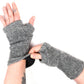 Fleece Lined Knitted Wrist Warmers - Grey - Bare Canvas