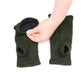 Fleece Lined Knitted Wrist Warmers - Dark Green - Bare Canvas