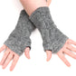 Fleece Lined Knitted Wrist Warmers - Grey - Bare Canvas